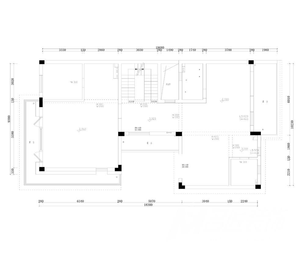 别墅二层平面图 别墅二层平面图