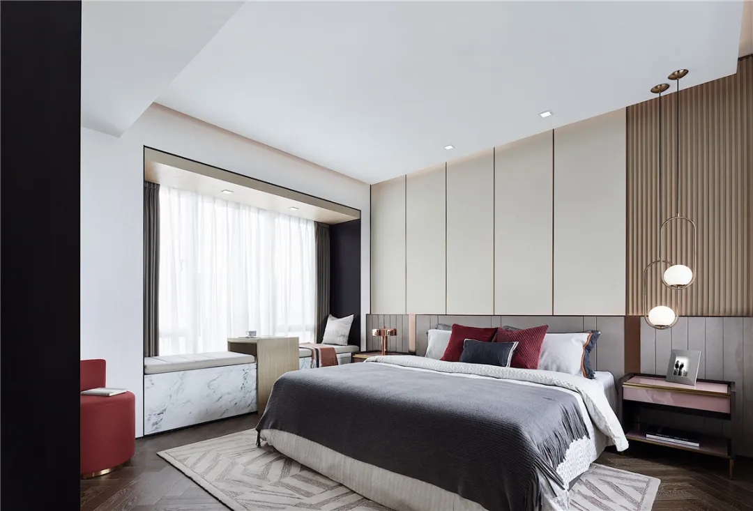 现代轻奢风格室内设计家装案例-卧室 现代轻奢风格室内设计家装案例-卧室