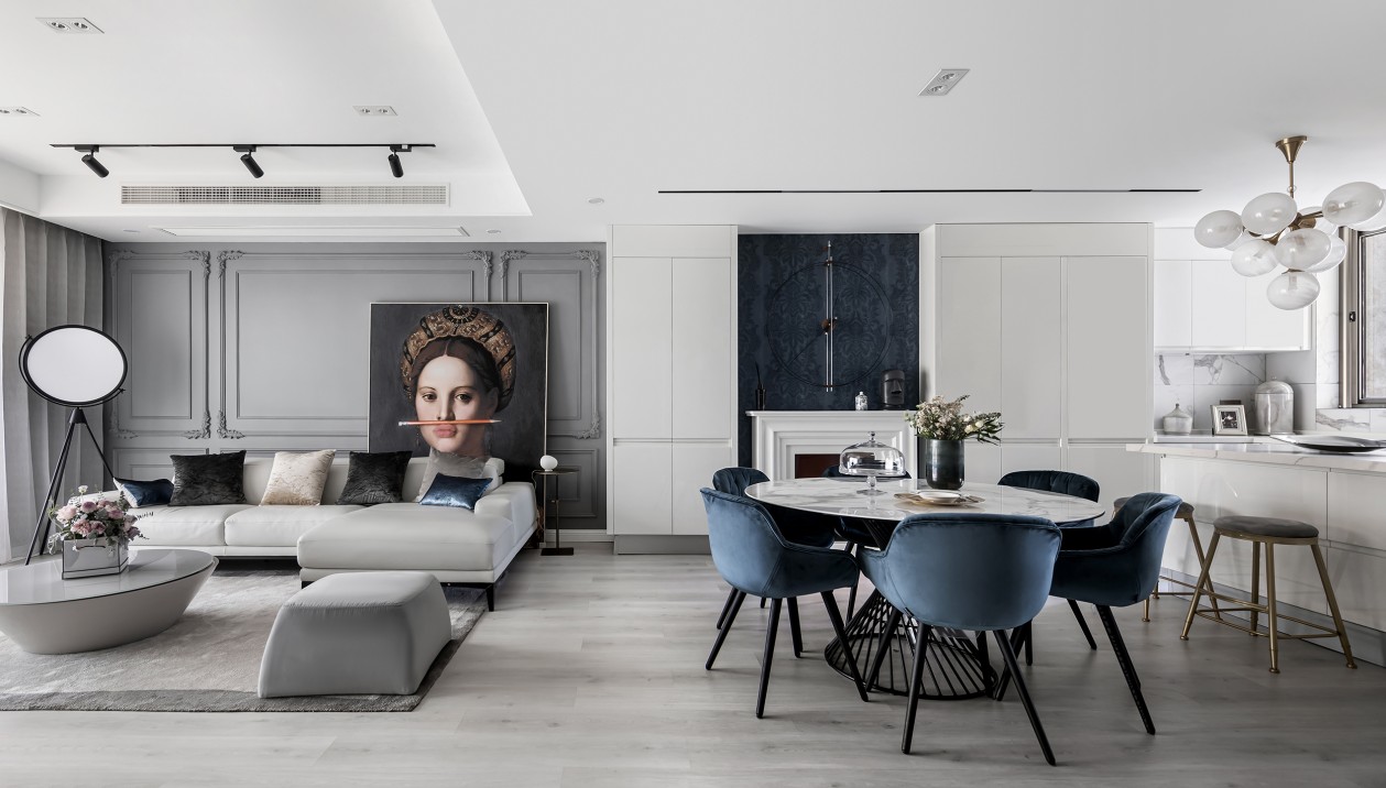 装修案例法式轻奢风格室内装修效果图-客餐厅 装修案例法式轻奢风格室内装修效果图-客餐厅