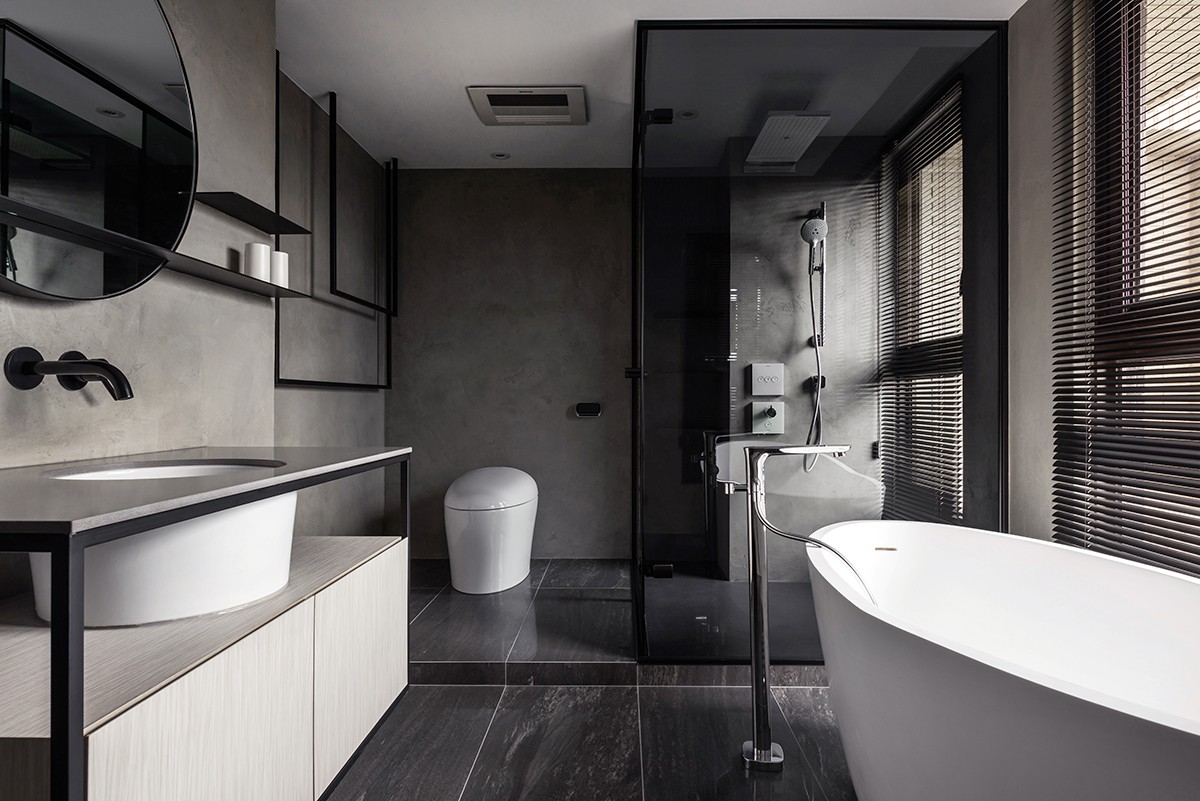 工业风风格家装设计室内装修效果图-卫生间 工业风风格家装设计室内装修效果图-卫生间