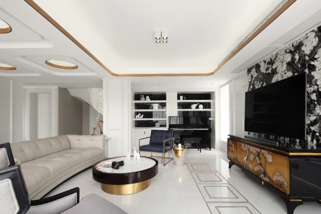 轻奢风格家装设计室内装修效果图-二楼客厅 轻奢风格家装设计室内装修效果图-二楼客厅