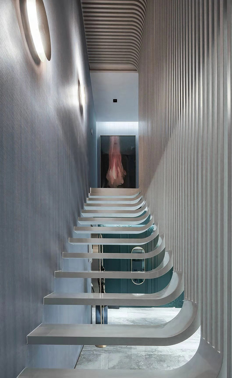 现代前卫风格室内装修效果图-一里洋房复式楼200平米-楼梯